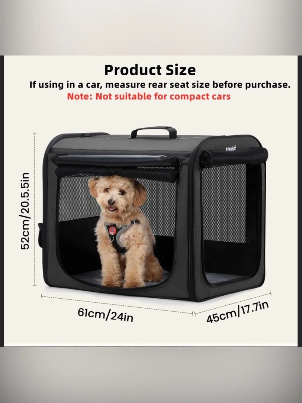 Dog Crate Carrier - Lightweight Portable Pet Crate
